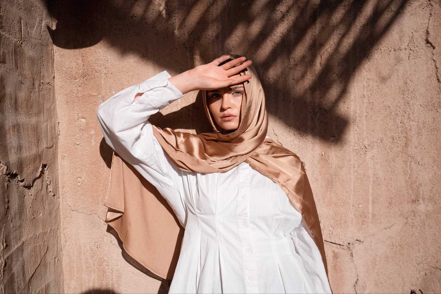 Gerippter Satin Hijab: Lilac