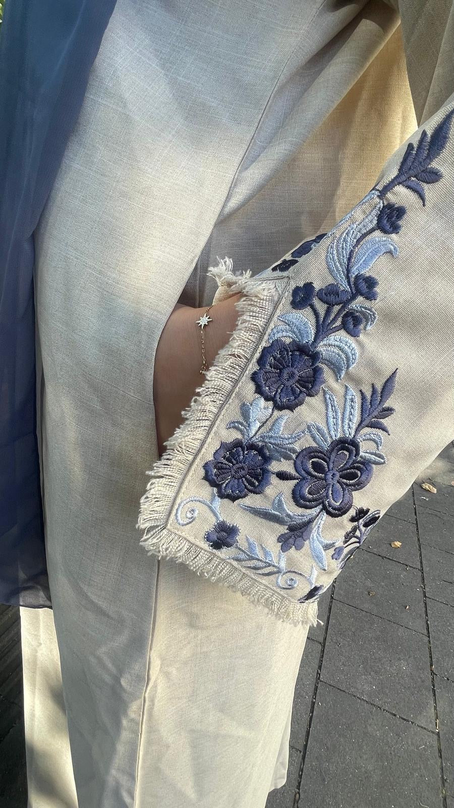 Floral Bestickte Abaya - Zahra